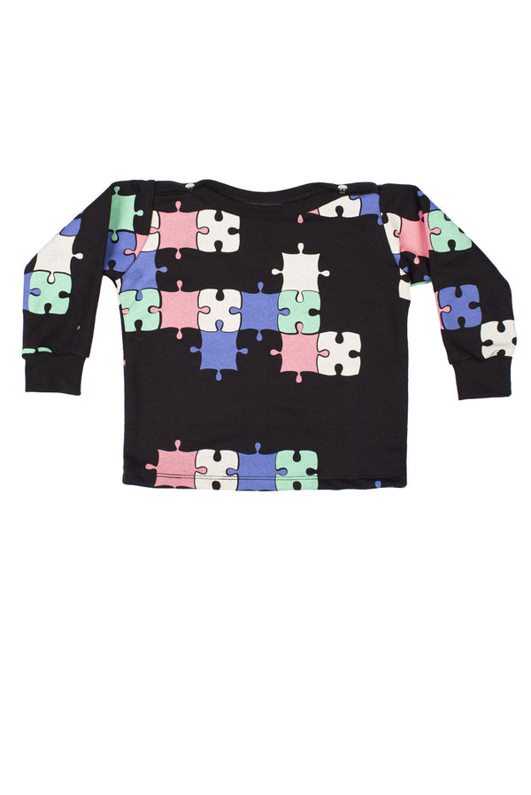 Puzzle Baby Sweater Black/Multi - Zuttion