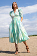 QARA MINT CANDY TIE DYE MIDI DRESS