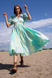 QARA MINT CANDY TIE DYE MIDI DRESS