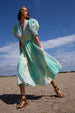 QARA MINT CANDY TIE DYE MIDI DRESS