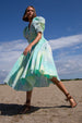 QARA MINT CANDY TIE DYE MIDI DRESS