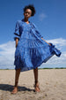 COCO CABANA CROSS DOT INDIGO MIDI DRESS