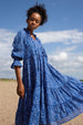COCO CABANA CROSS DOT INDIGO MIDI DRESS