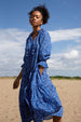 COCO CABANA CROSS DOT INDIGO MIDI DRESS