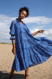 COCO CABANA CROSS DOT INDIGO MIDI DRESS