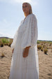 PANDORA MIXED EYELET OFF WHITE MIDI DRESS