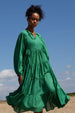 PANDORA RANDOM DOT EMERALD MIDI DRESS