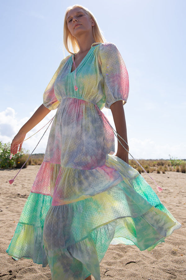 TWIGGY JANE MIXED CANDY TIE DYE MAXI DRESS