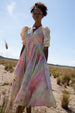 QARA LEMON CANDY TIE DYE MIDI DRESS