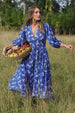 ABELLE DRESS ZEBRA INDIGO