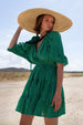 LEON RANDOM DOT EMERALD MINI DRESS