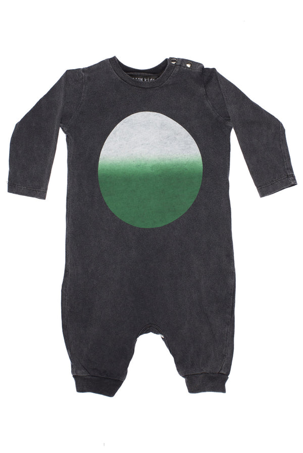 Circle Gradation Long Onesie Charcoal - Zuttion