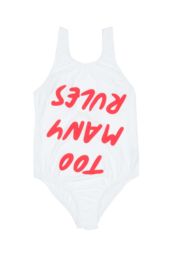TOO MANY RULES SWIMWEAR WHITE - Zuttion
