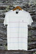 THREE SMALL STRIPE ROUND NECK T WHITE - Zuttion