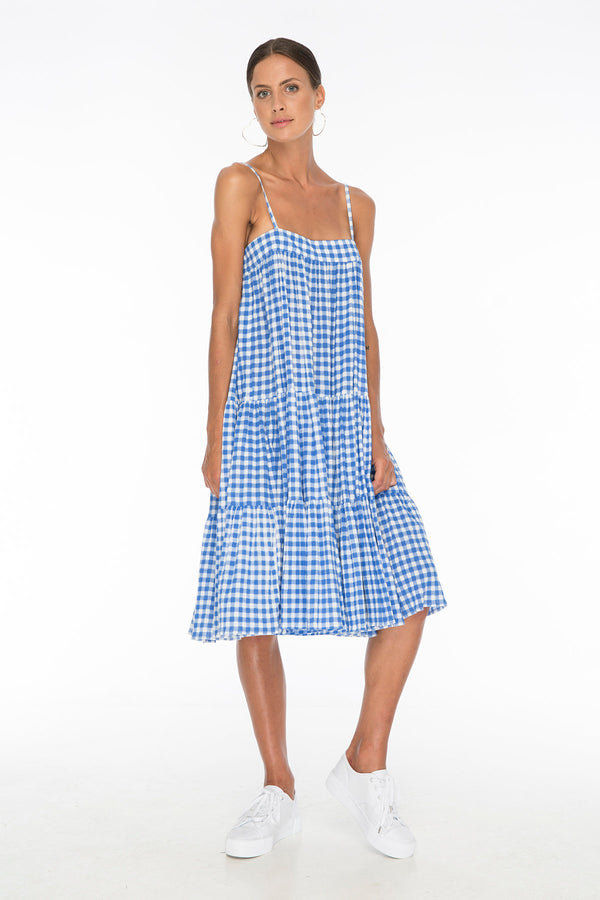 TSO-Dolly Jones Blue Gingham Dress - Zuttion