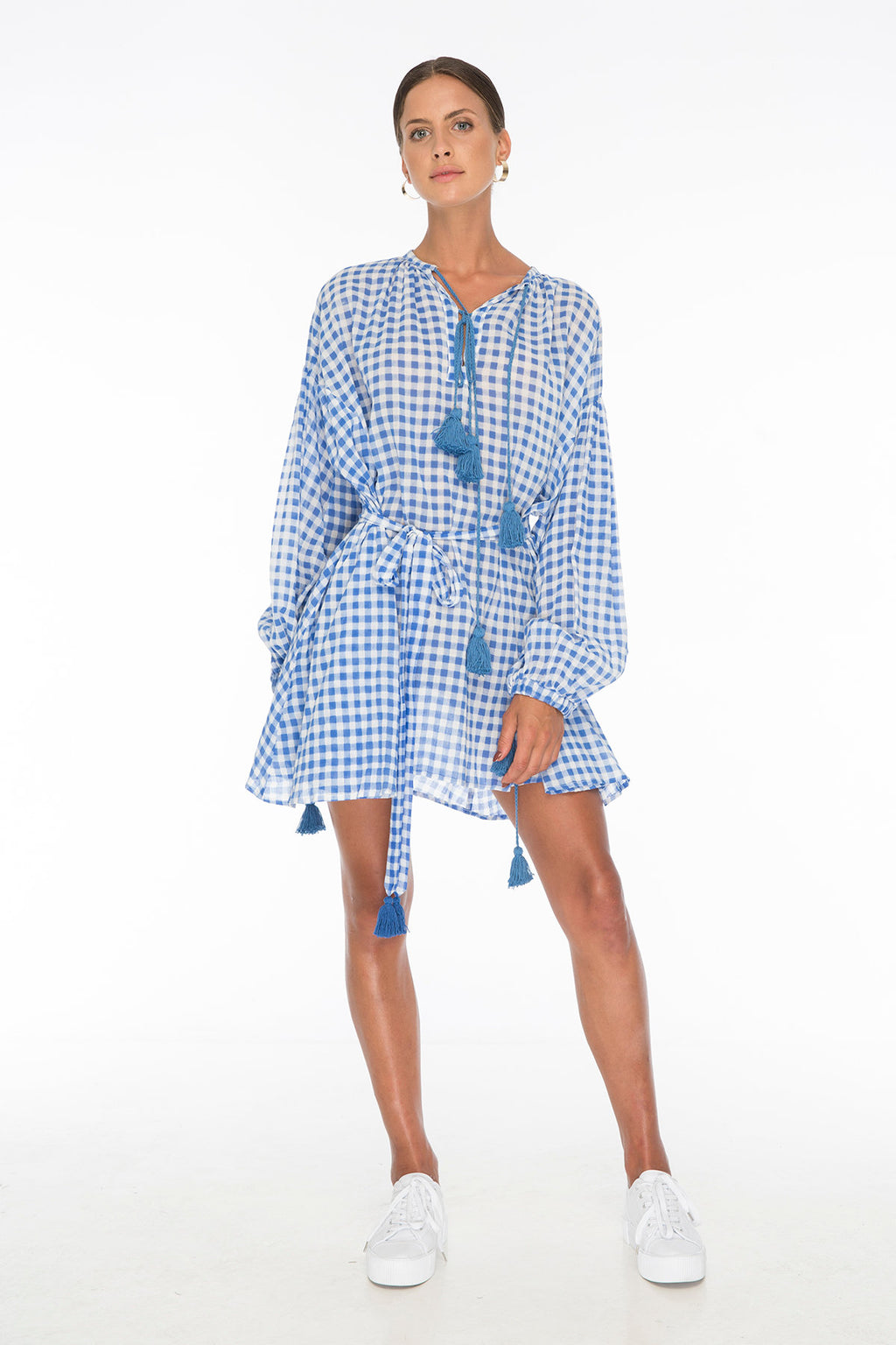 TSO-Rebecca Gingham Blue Day Dress - Zuttion