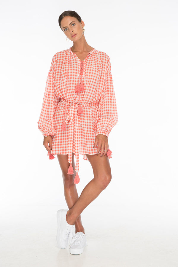 TSO-Rebecca Gingham Red Day Dress - Zuttion