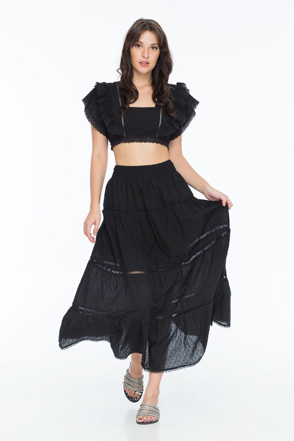 HARPER TOP SWISS DOT NOIR