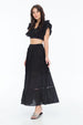 MORRIS LONG SKIRT SWISS DOT NOIR