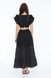 MORRIS LONG SKIRT SWISS DOT NOIR