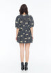NAOMI SMITH DRESS LEOPARD DIAMOND NOIR
