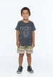 FAMOUS S/S ROUND NECK T CHARCOAL