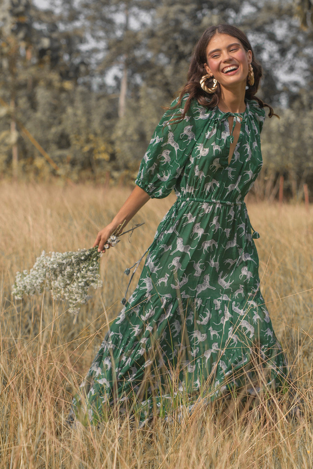 TWIGGY JANE MAXI DRESS ZEBRA GREEN