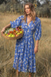 ABELLE DRESS ZEBRA INDIGO
