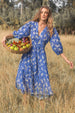 ABELLE DRESS ZEBRA INDIGO